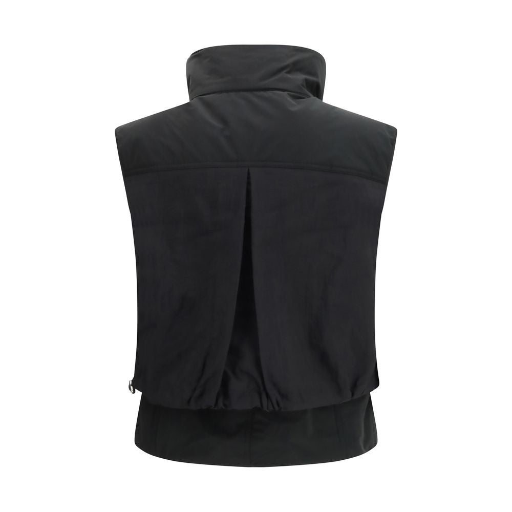 PINKO Black Nylon Sleeveless Jacket