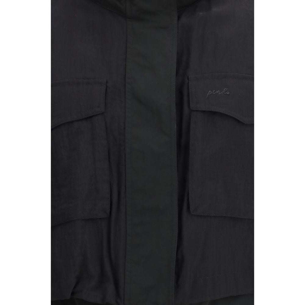 PINKO Black Nylon Sleeveless Jacket