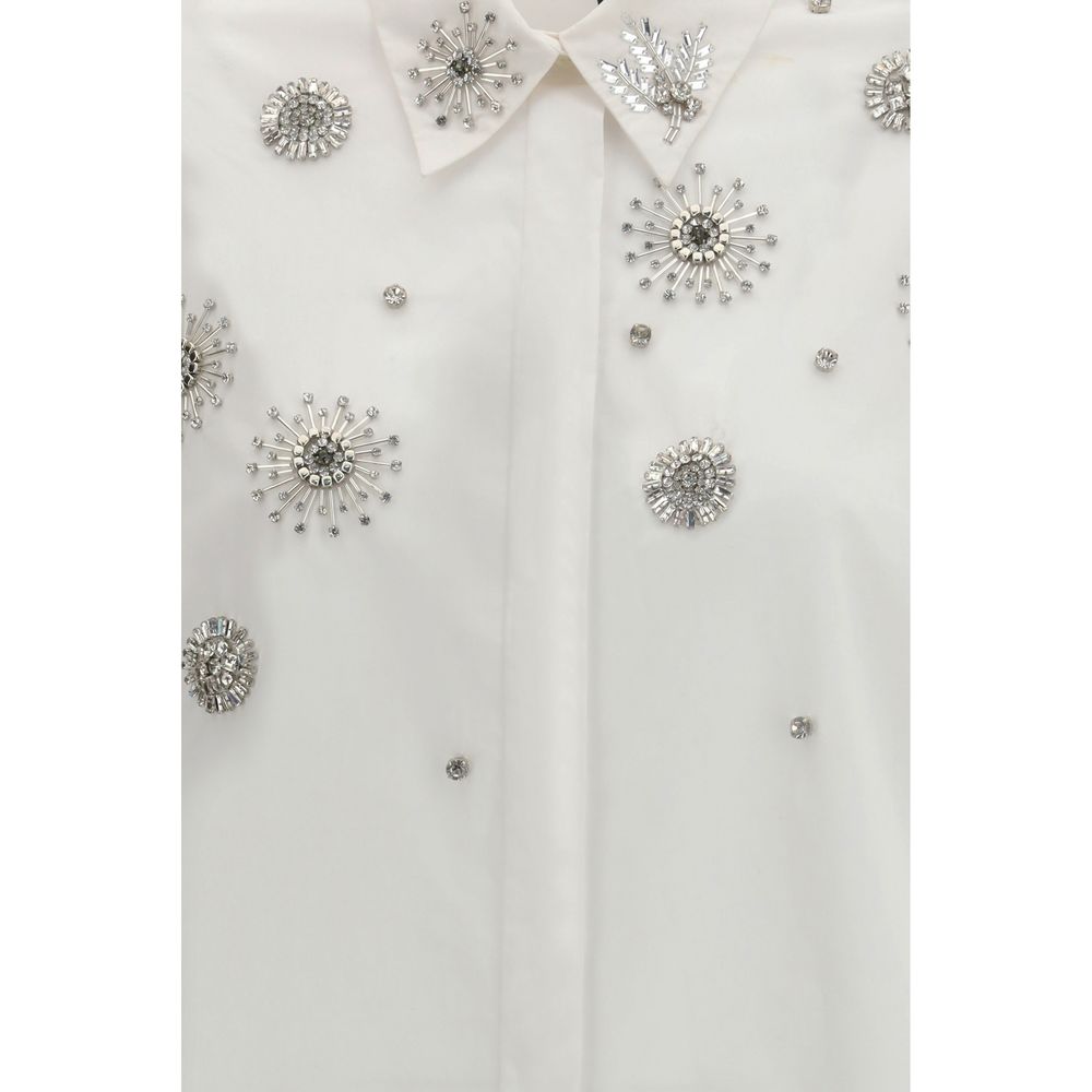 PINKO White Calf Leather Bos Taurus Shirt