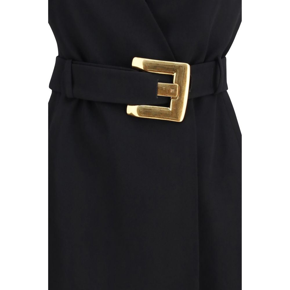 Balmain Black Wool Cocktail Dress