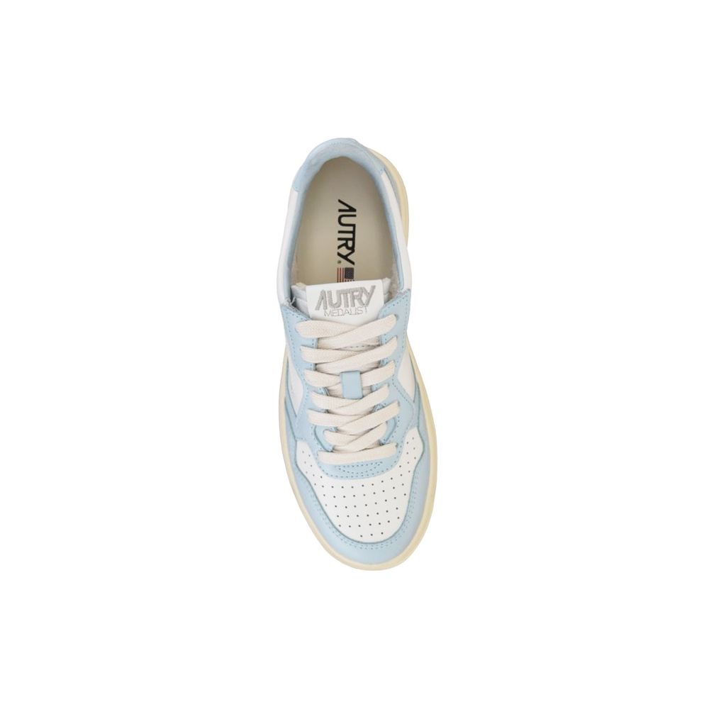 Autry Blue Leather Low Top Sneakers