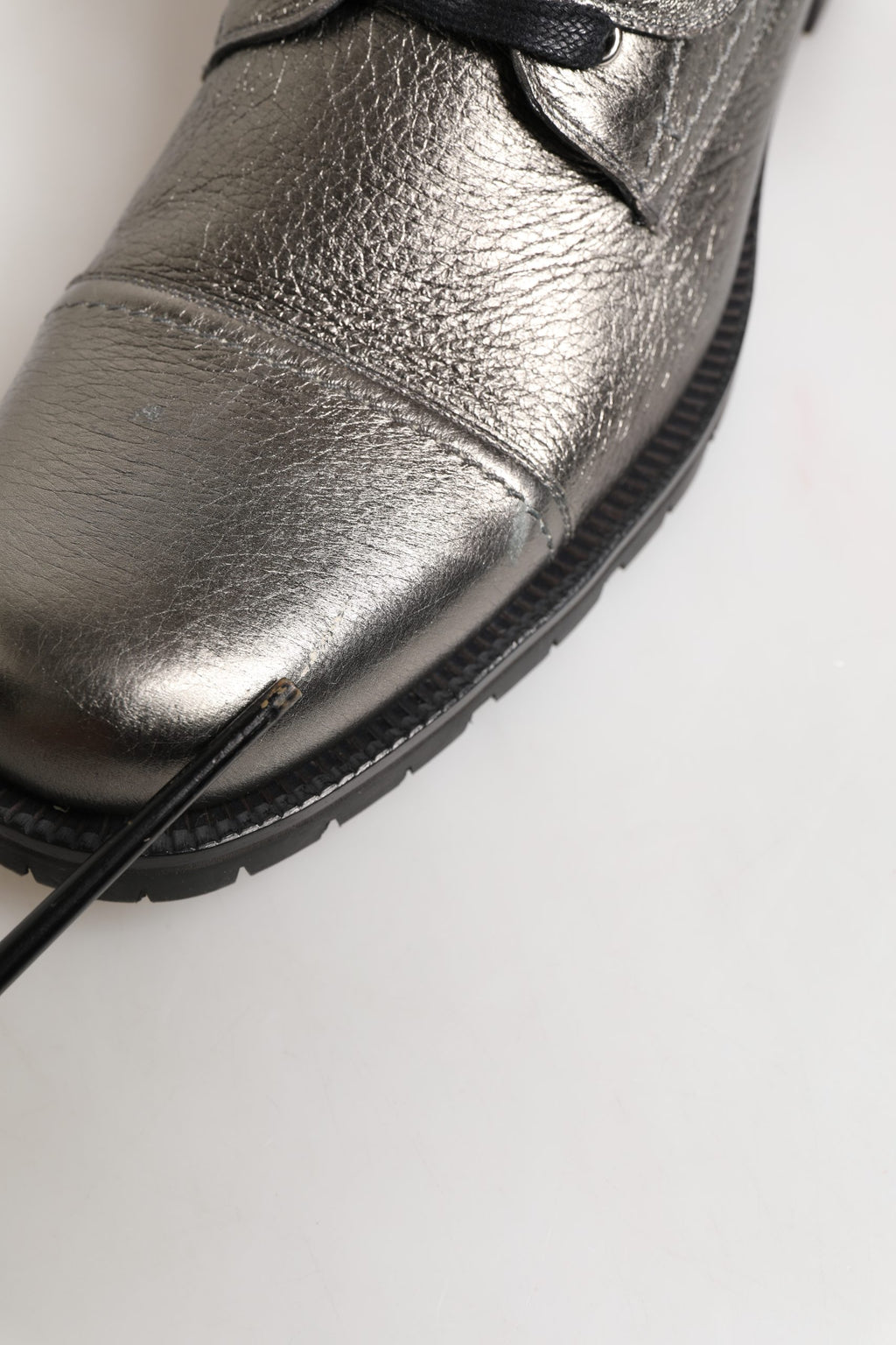 Dolce & Gabbana Metallic Silver Combat Biker Mid Calf Boots Shoes