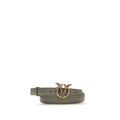 PINKO Gray Calf Leather Bos Taurus Regular Belt