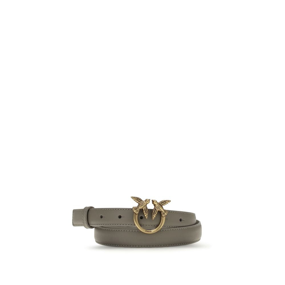 PINKO Gray Calf Leather Bos Taurus Regular Belt