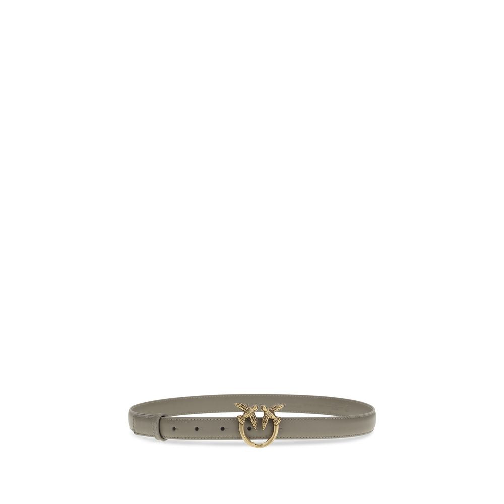 PINKO Gray Calf Leather Bos Taurus Regular Belt
