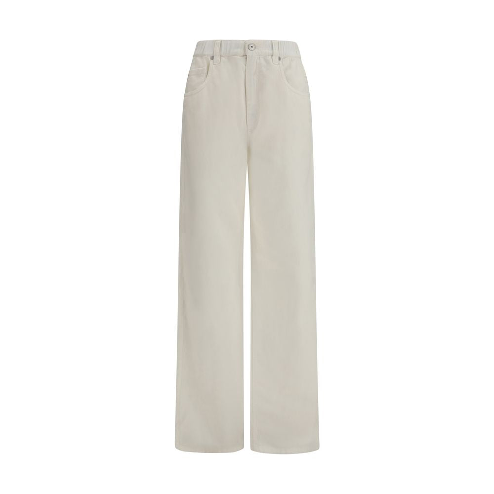 Brunello Cucinelli White Cotton Casual Pants