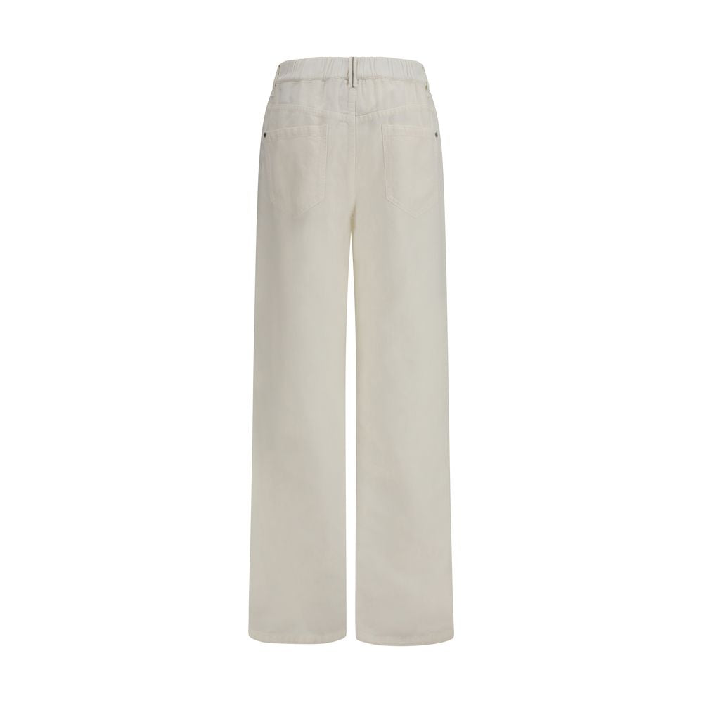 Brunello Cucinelli White Cotton Casual Pants