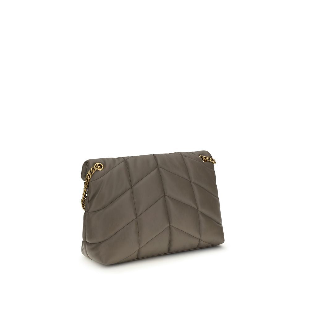 Saint Laurent Gray Lamb Leather Shoulder Bag