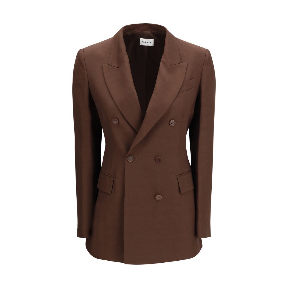P.A.R.O.S.H. Brown Cotton Blazer