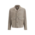 Brunello Cucinelli Bicolor Calf Leather Bos Taurus Leather Jacket