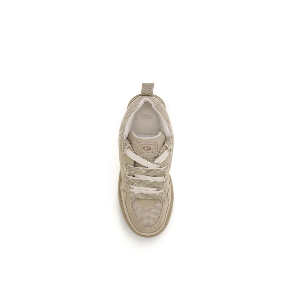 UGG Beige Calf Leather Bos Taurus Low Top Sneakers