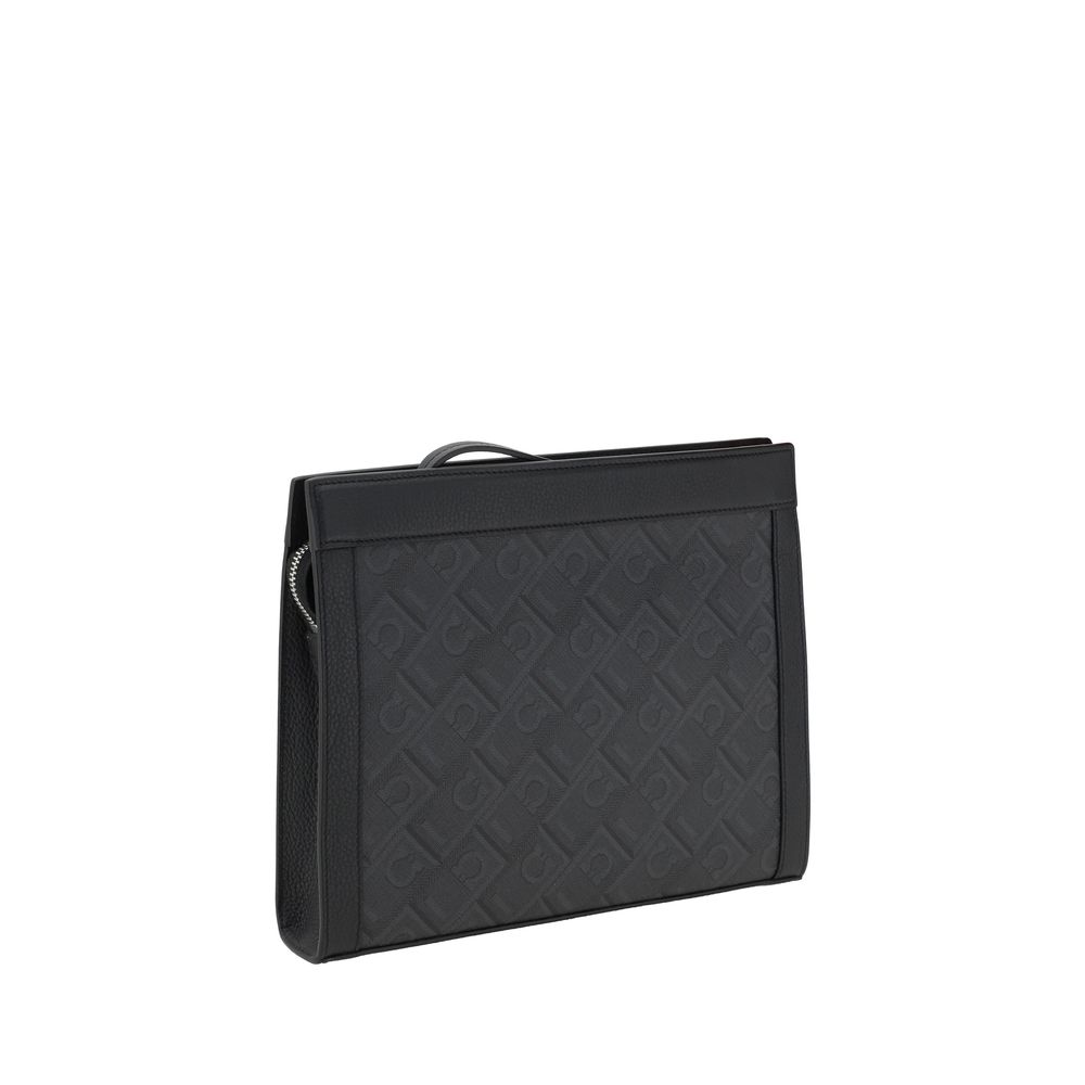 Ferragamo Gray Polyethylene Clutch Bag
