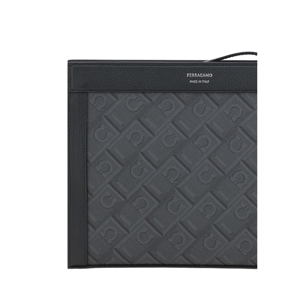 Ferragamo Gray Polyethylene Clutch Bag