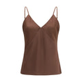 Forte_Forte Brown Acetate Sleeveles T-Shirt