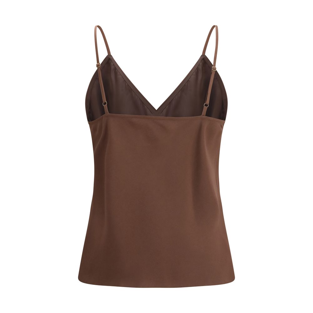 Forte_Forte Brown Acetate Sleeveles T-Shirt