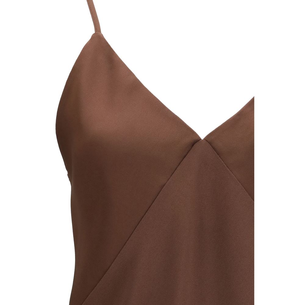 Forte_Forte Brown Acetate Sleeveles T-Shirt