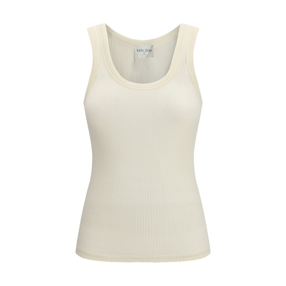 Forte_Forte Beige Wool Oves Aries Sleeveles T-Shirt