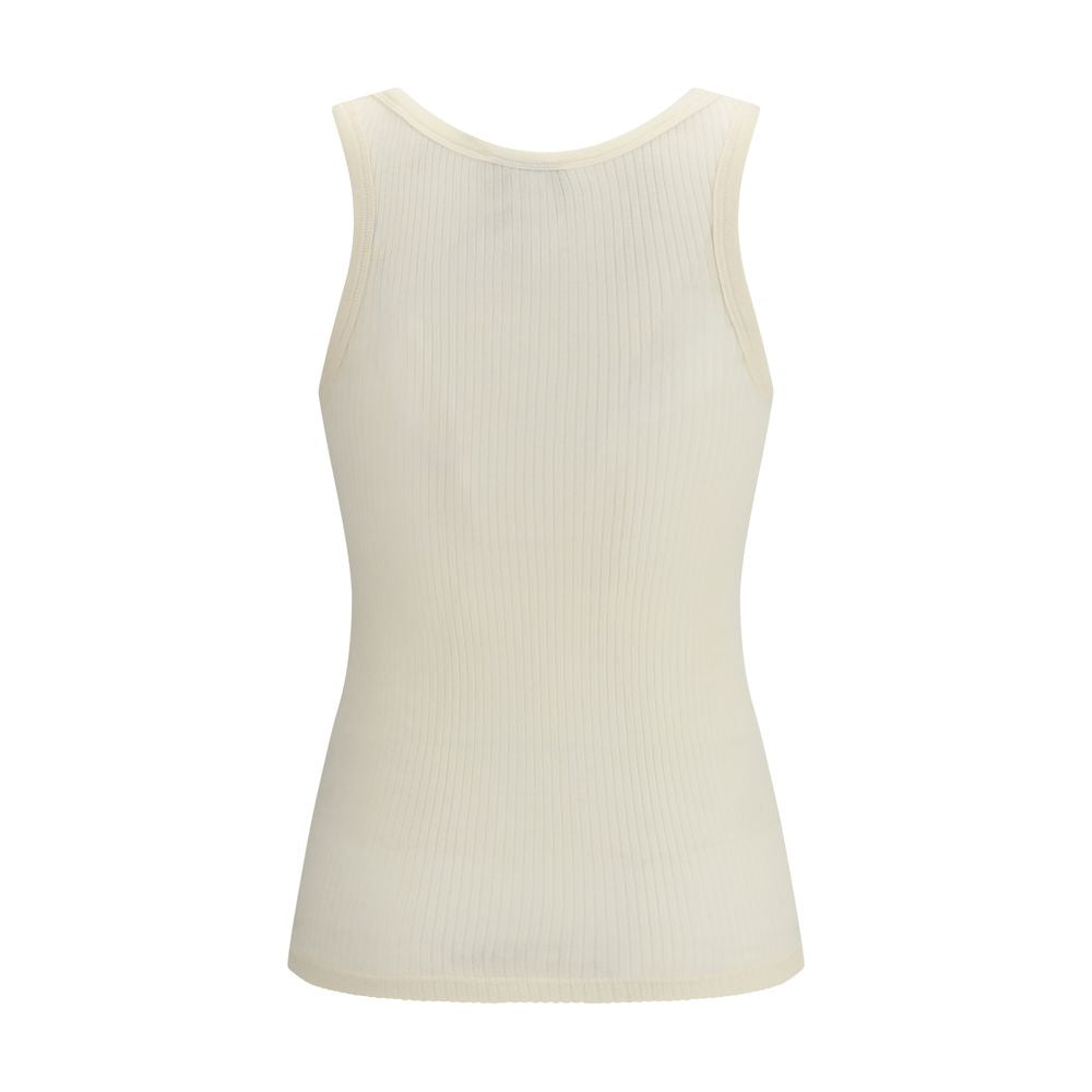 Forte_Forte Beige Wool Oves Aries Sleeveles T-Shirt