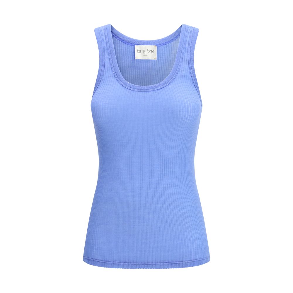 Forte_Forte Blue Wool Oves Aries Sleeveles T-Shirt