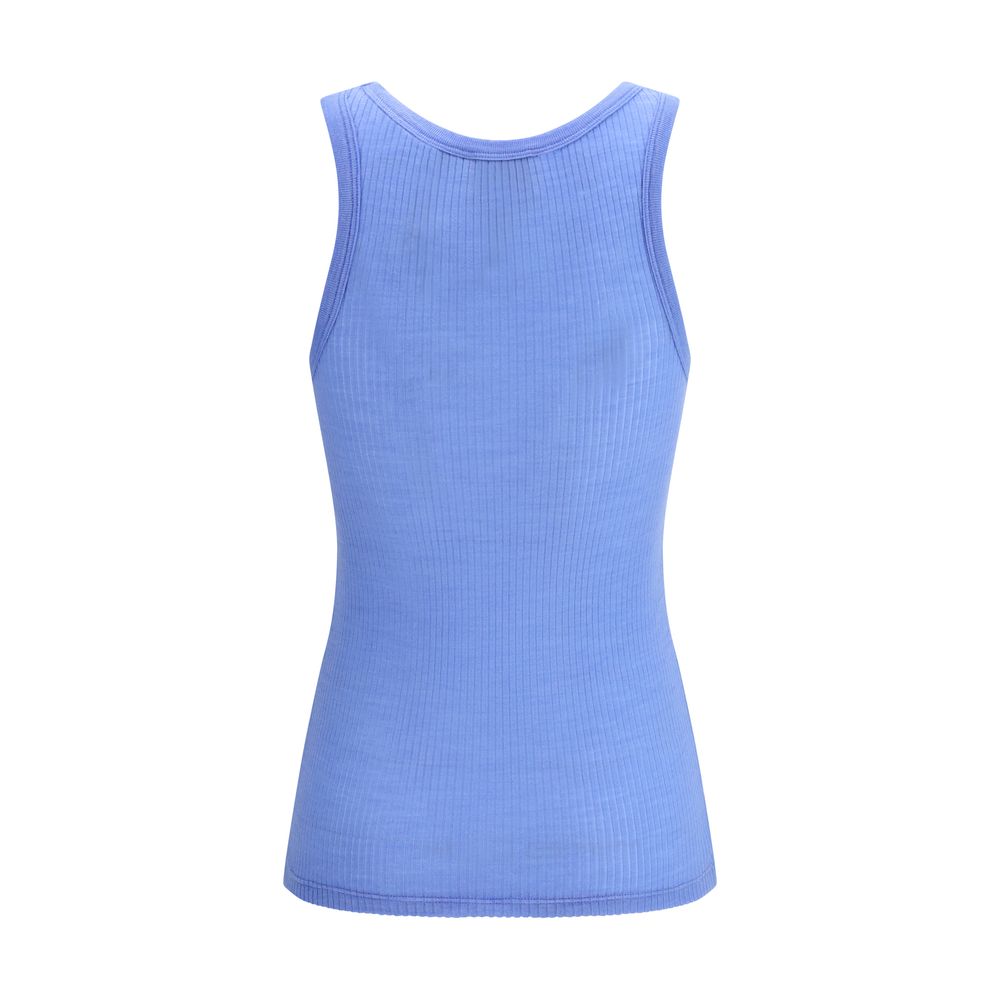 Forte_Forte Blue Wool Oves Aries Sleeveles T-Shirt