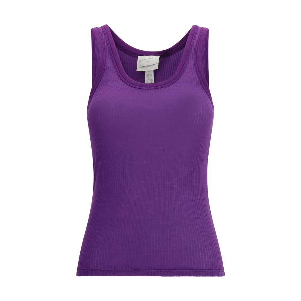 Forte_Forte Purple Wool Oves Aries Sleeveles T-Shirt