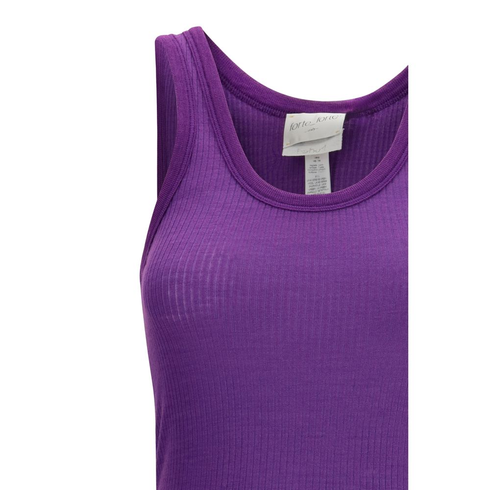 Forte_Forte Purple Wool Oves Aries Sleeveles T-Shirt