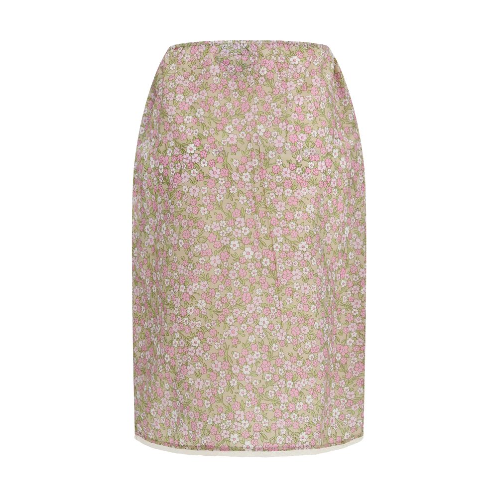 Prada Multicolor Nylon Midi Skirt
