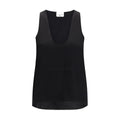 SA SU PHI Black Silk Sleeveles T-Shirt