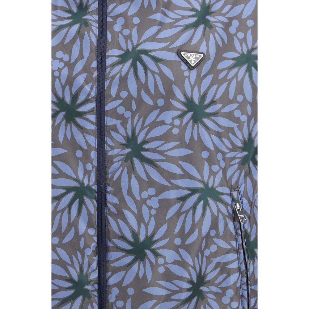 Prada Blue Recycled Polyamide Shell Jacket