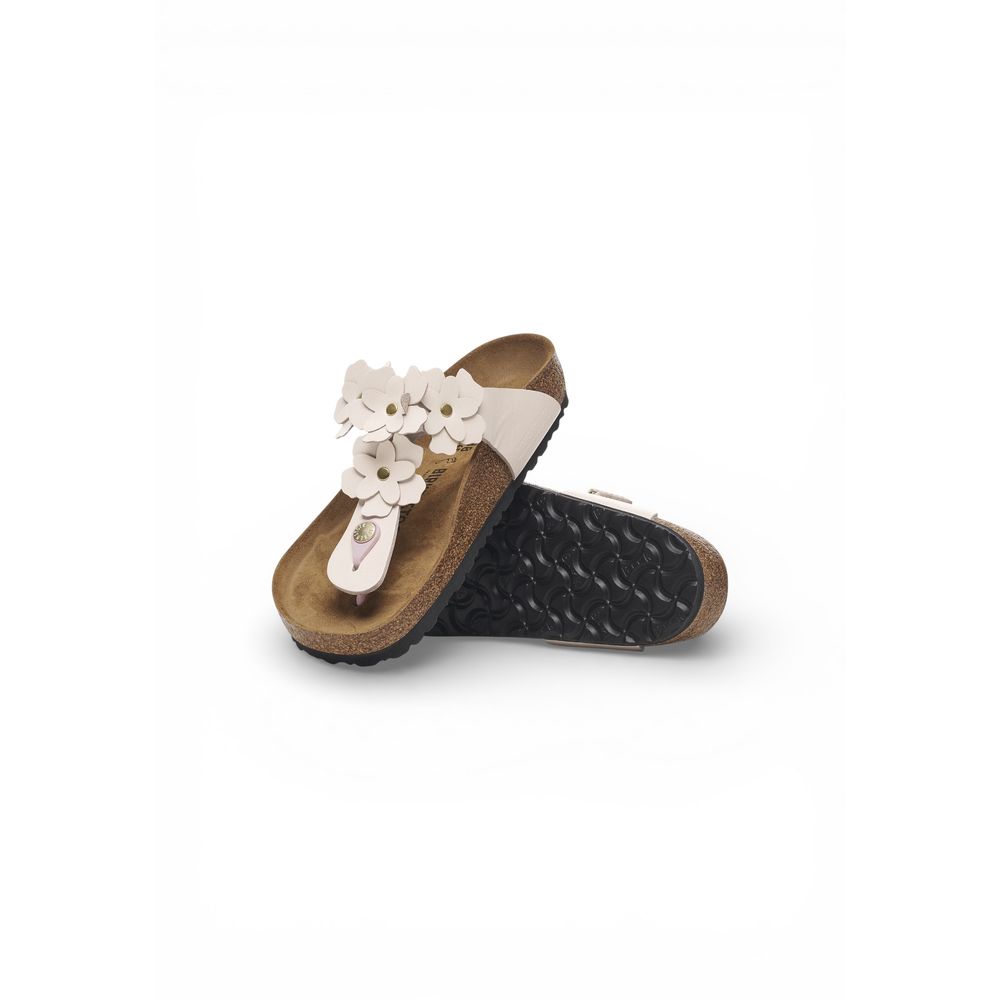 Birkenstock Pink Leather Flat Sandals