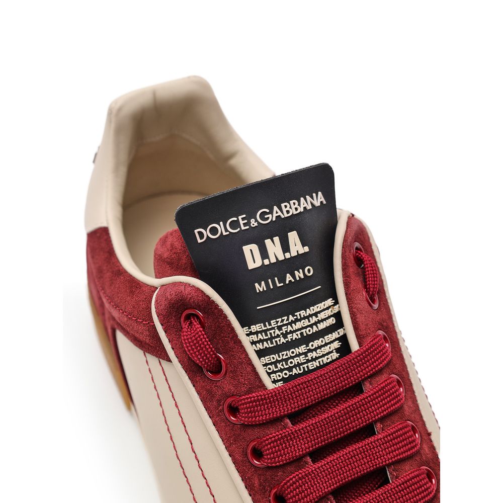 Dolce & Gabbana Blue Leather Low Top Sneakers