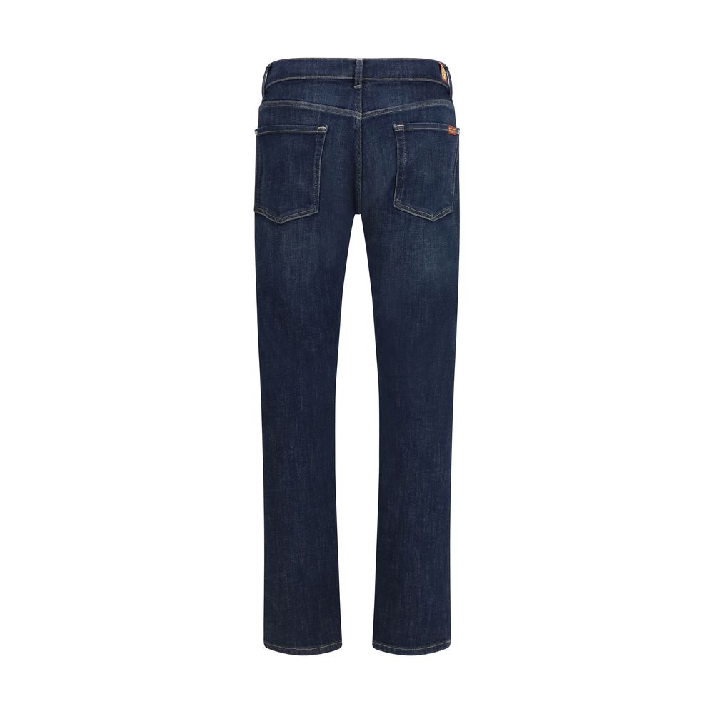 7FOR Blue Cotton Flared Jeans