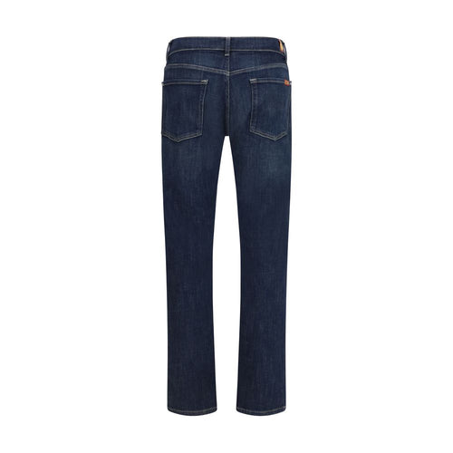 7FOR Blue Cotton Flared Jeans