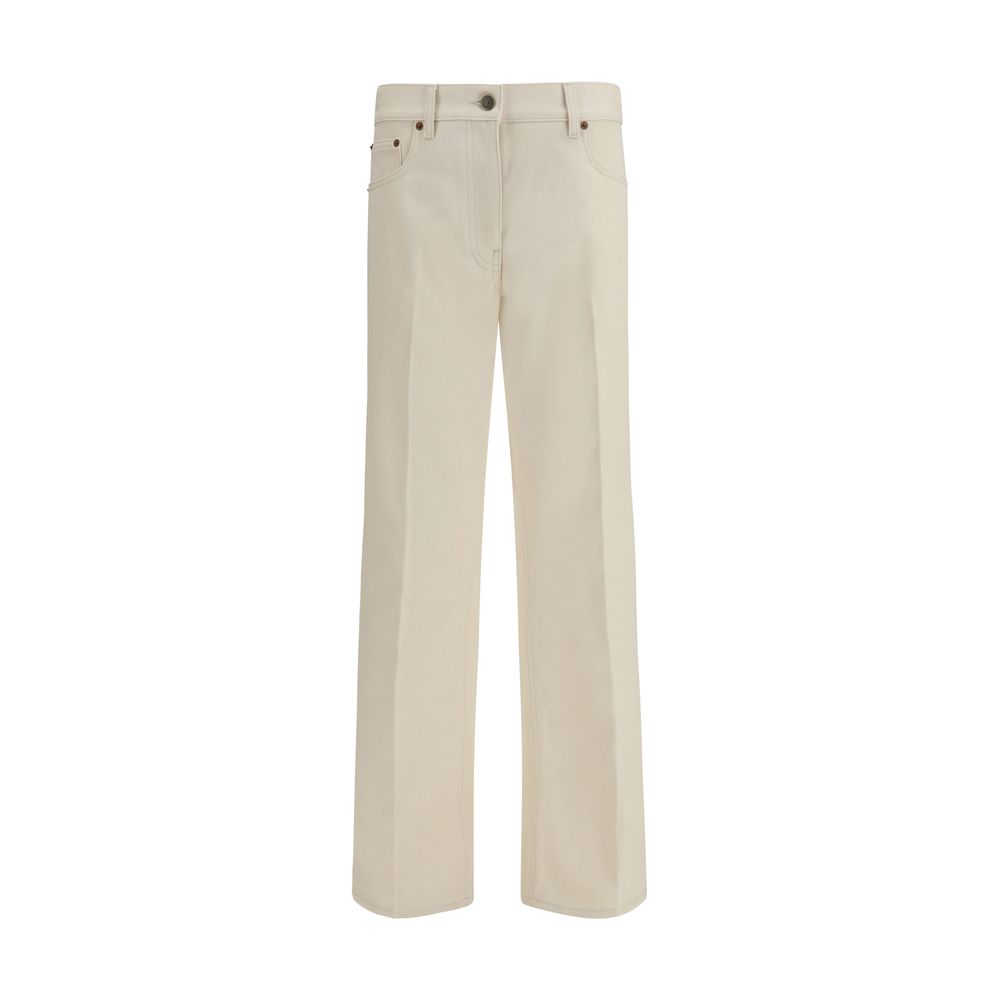 Valentino Garavani Beige Cotton Flared Jeans