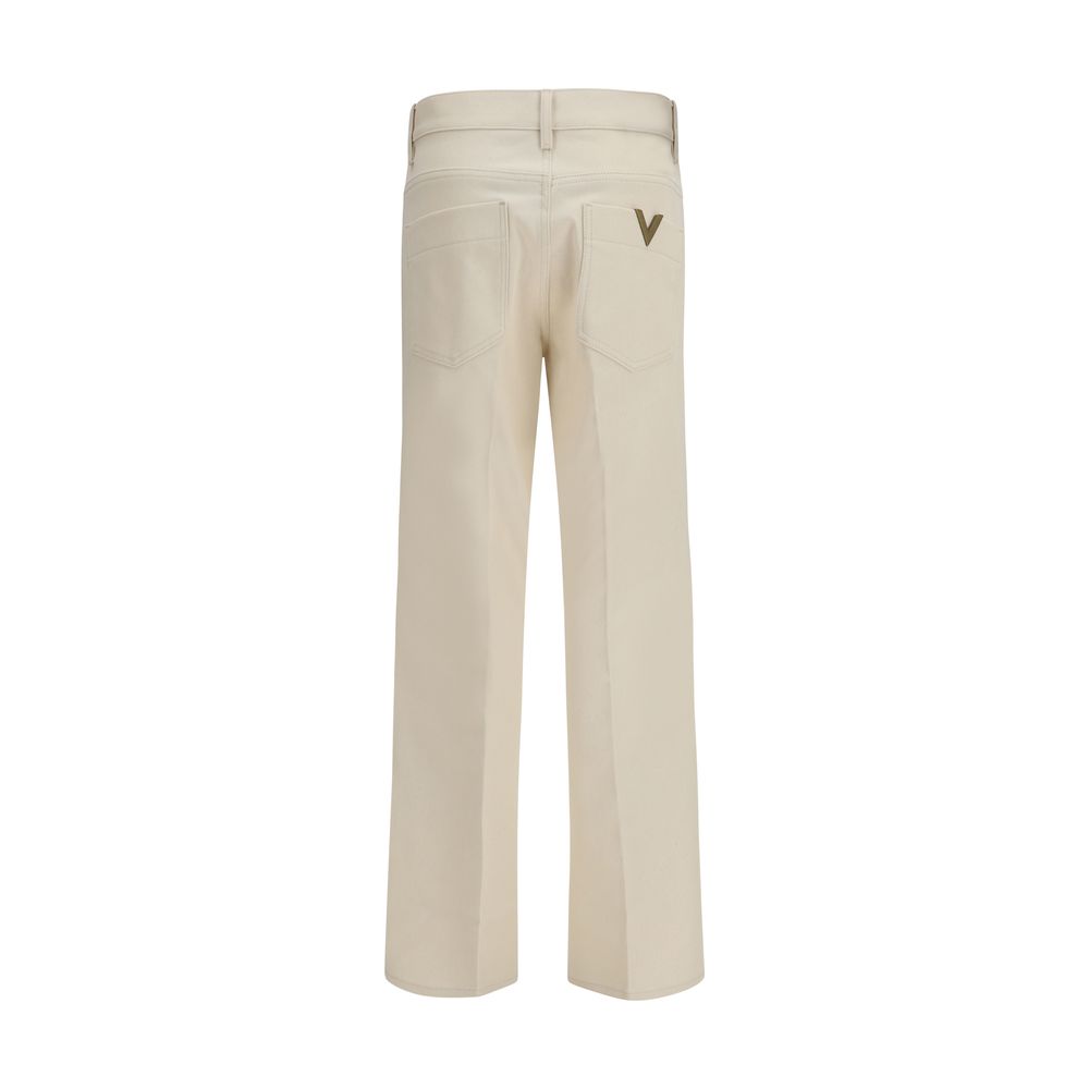 Valentino Garavani Beige Cotton Flared Jeans
