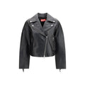 Diesel Black Calf Leather Bos Taurus Leather Jacket