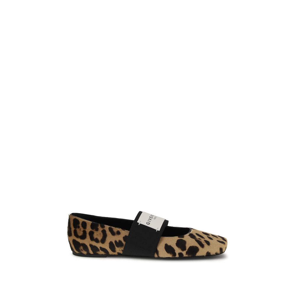 Givenchy Beige Calf Leather Bos Taurus Ballet Flats