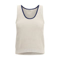 Brunello Cucinelli Beige Cotton Sleeveles T-Shirt