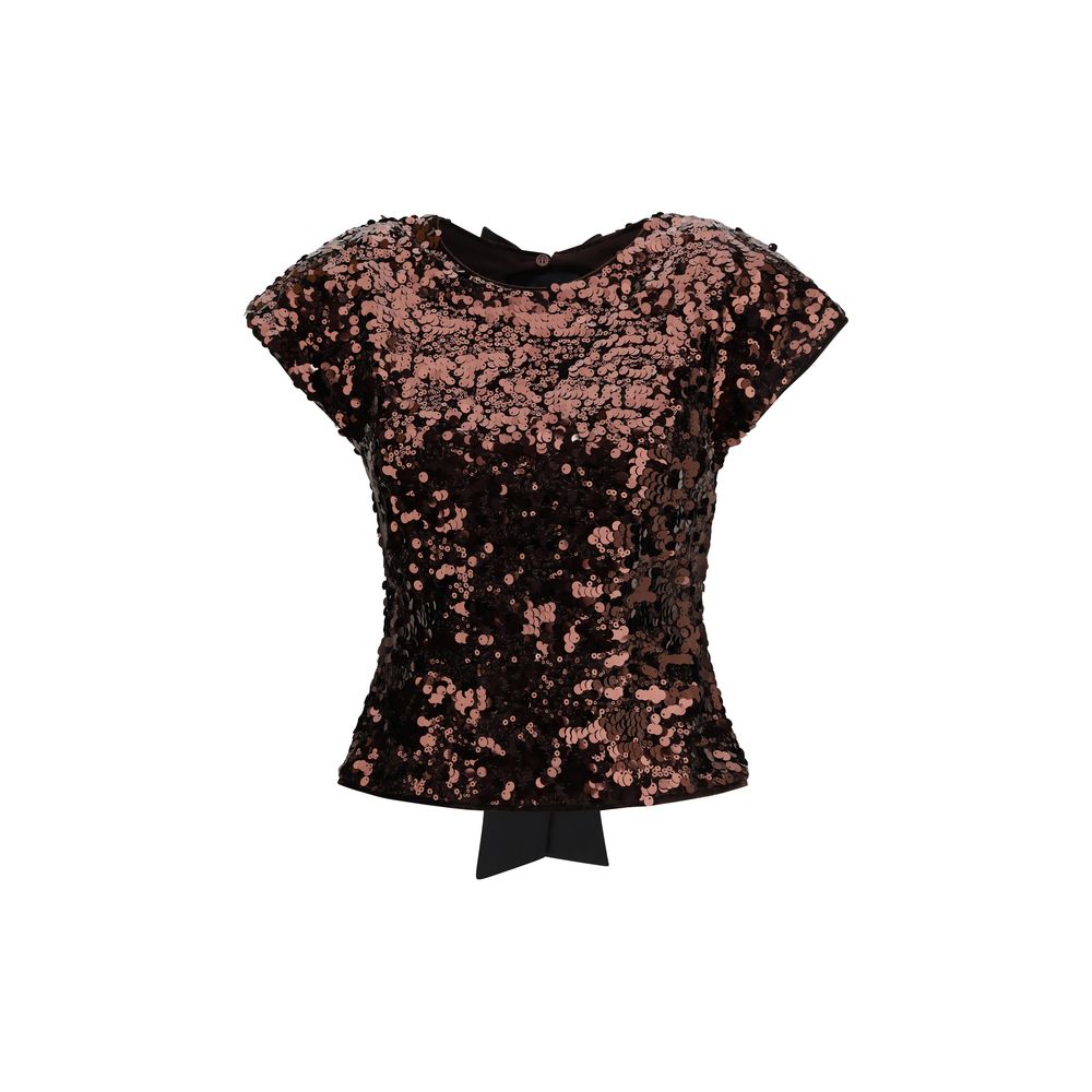 Ganni Brown Polyester Blouse