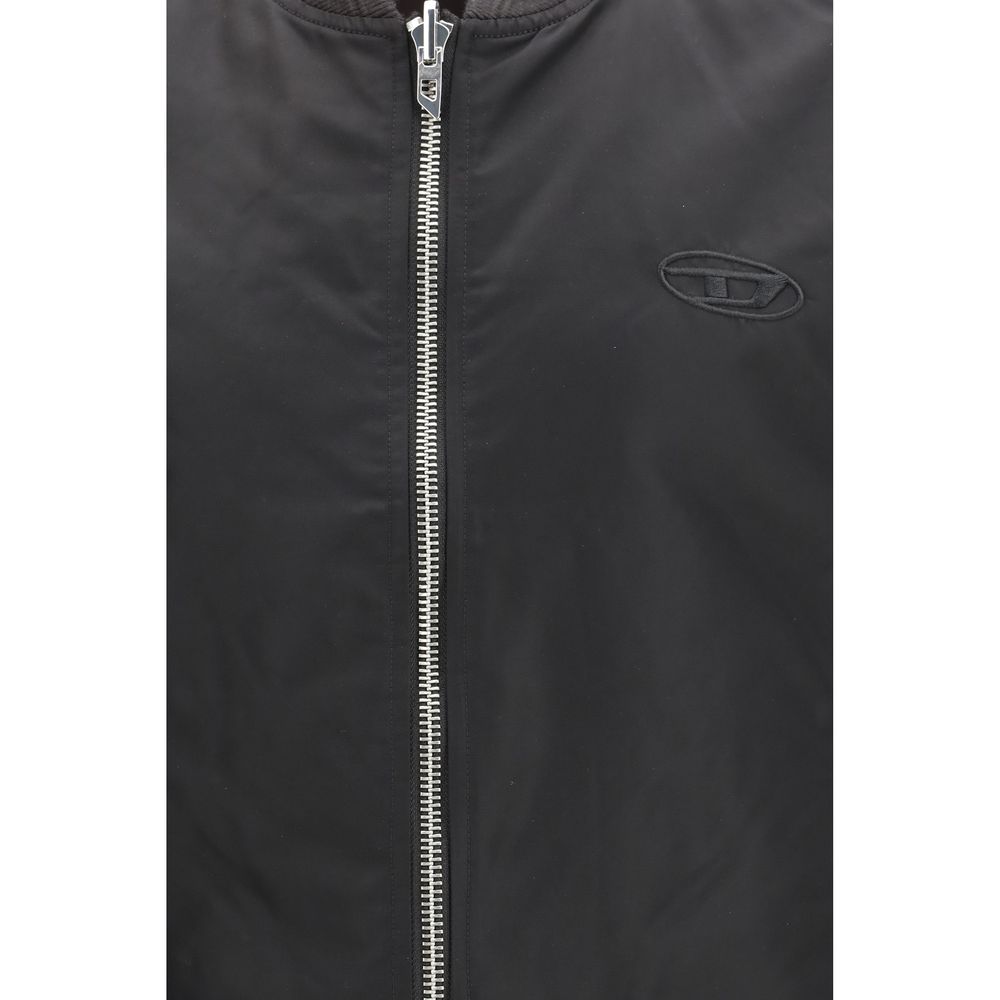 Diesel Brown Polyamide Sleeveless Jacket