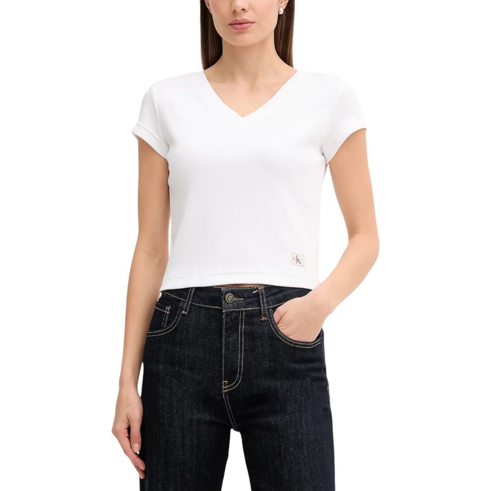 Calvin Klein Jeans White Cotton T-Shirt