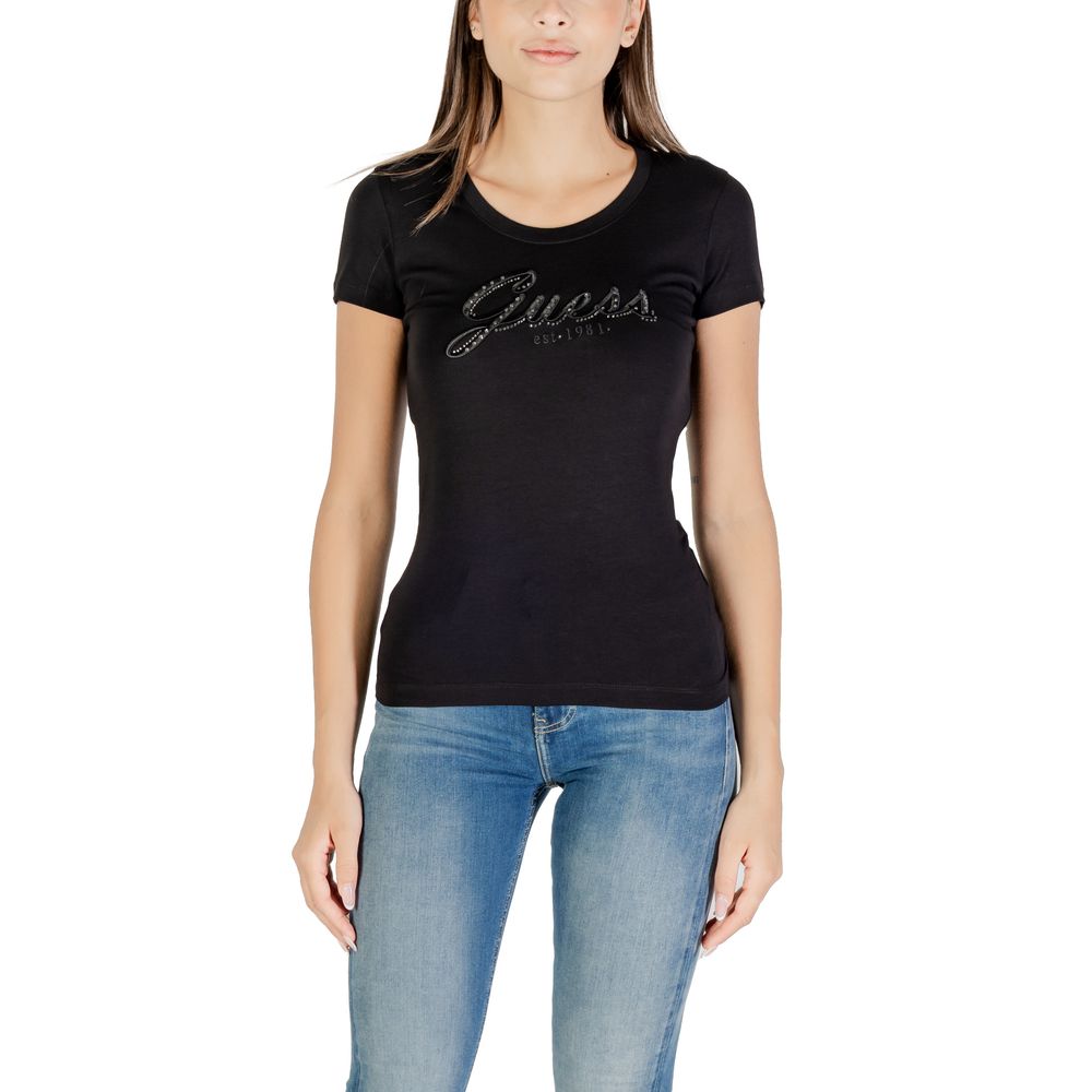 Guess Black Cotton T-Shirt