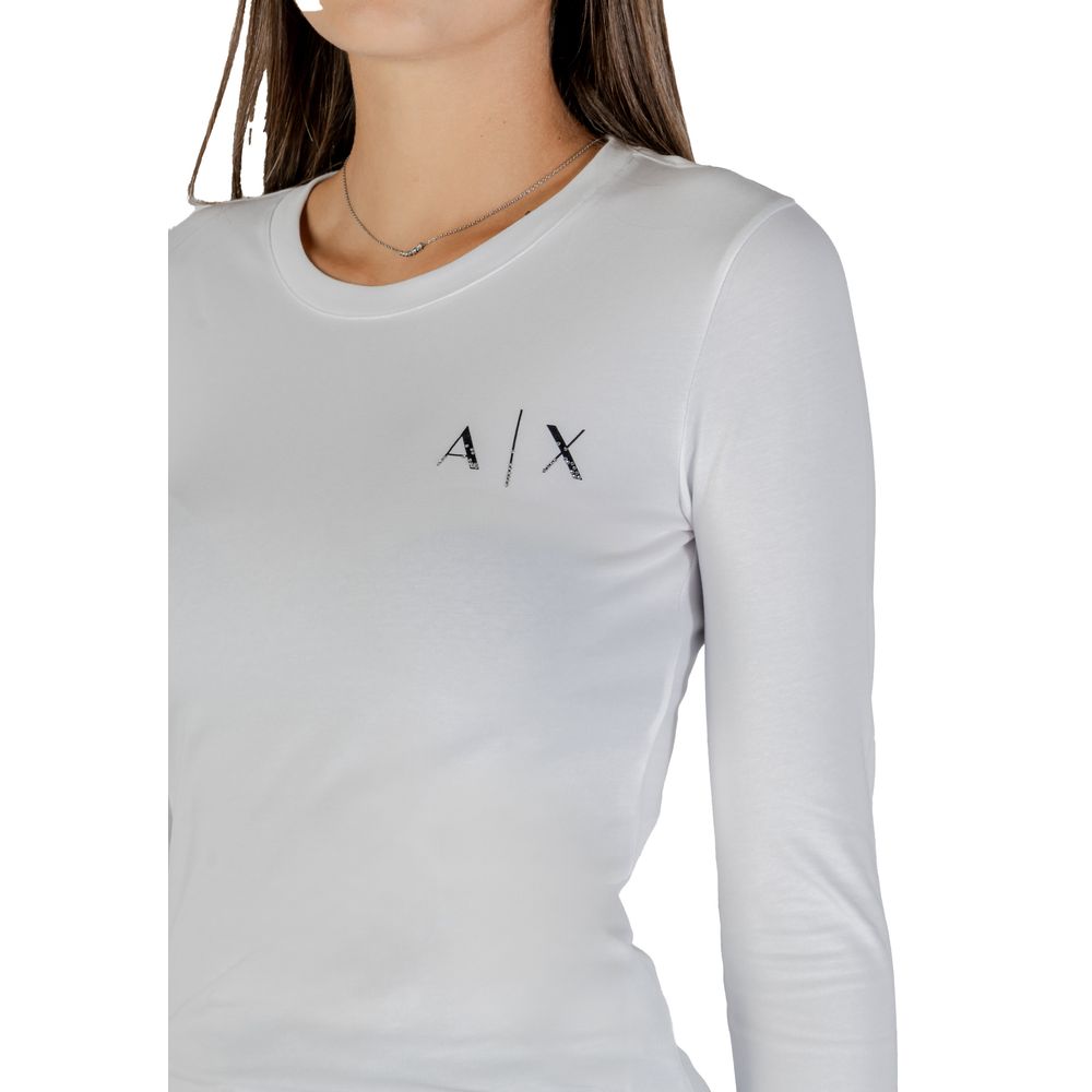 Armani Exchange White Cotton Long Sleeve T-Shirt
