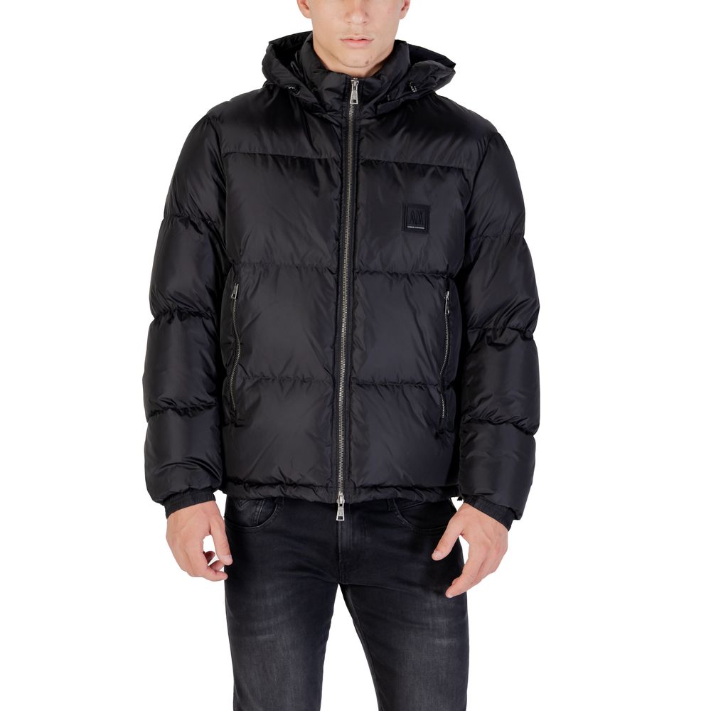 Armani Exchange Black Polyamide Full-Length Jacket