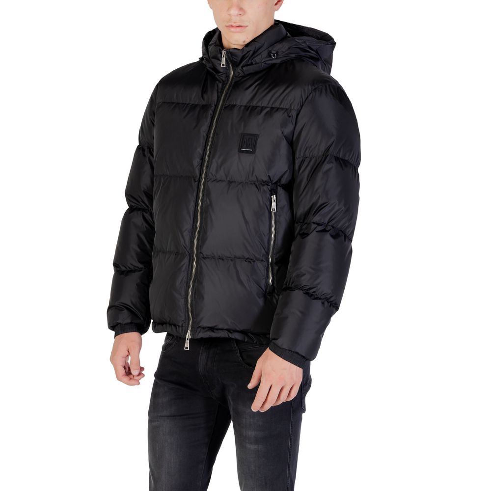 Armani Exchange Black Polyamide Full-Length Jacket