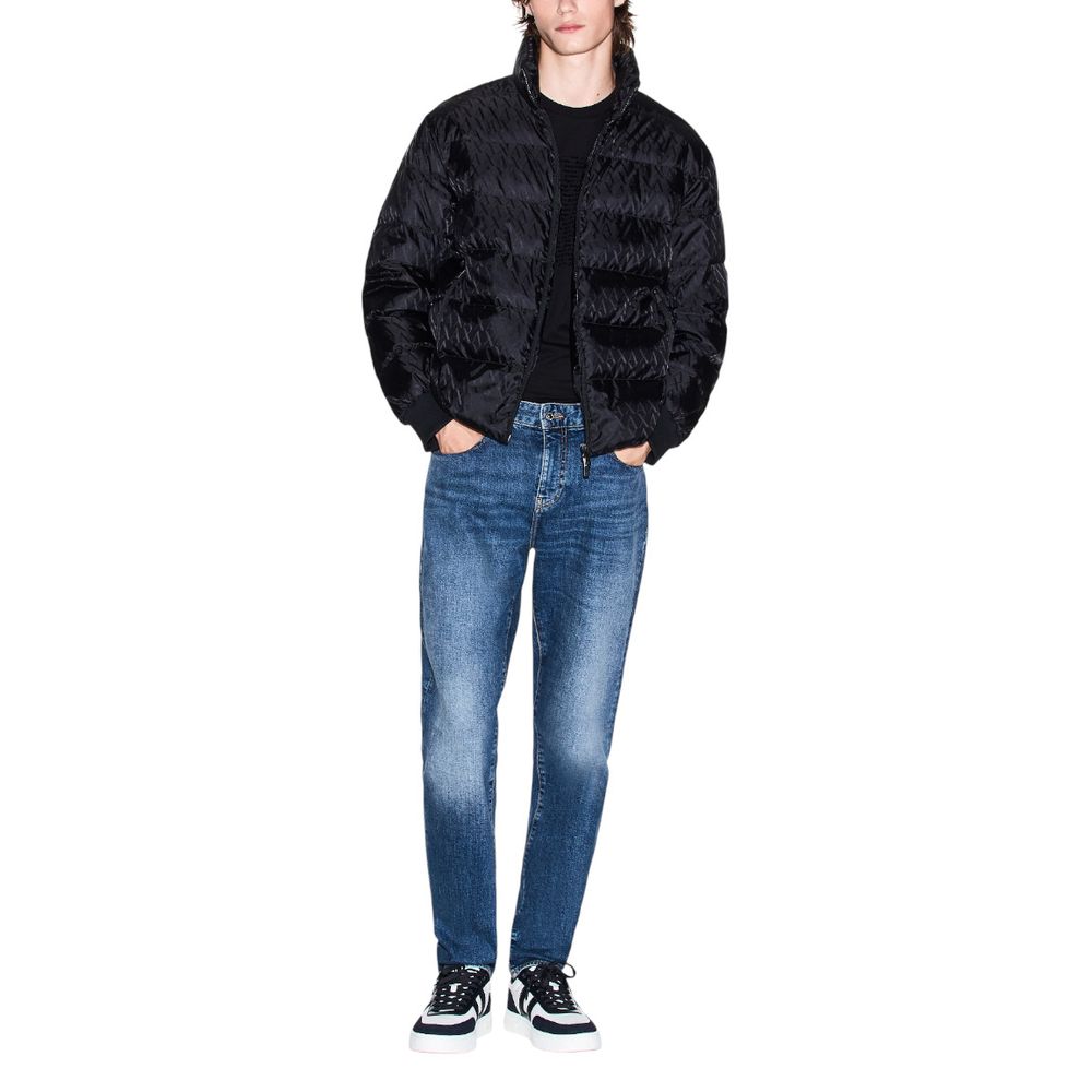 Armani Exchange Black Polyamide Full-Length Jacket