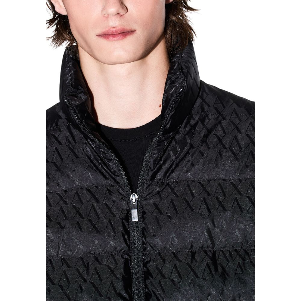 Armani Exchange Black Polyamide Full-Length Jacket