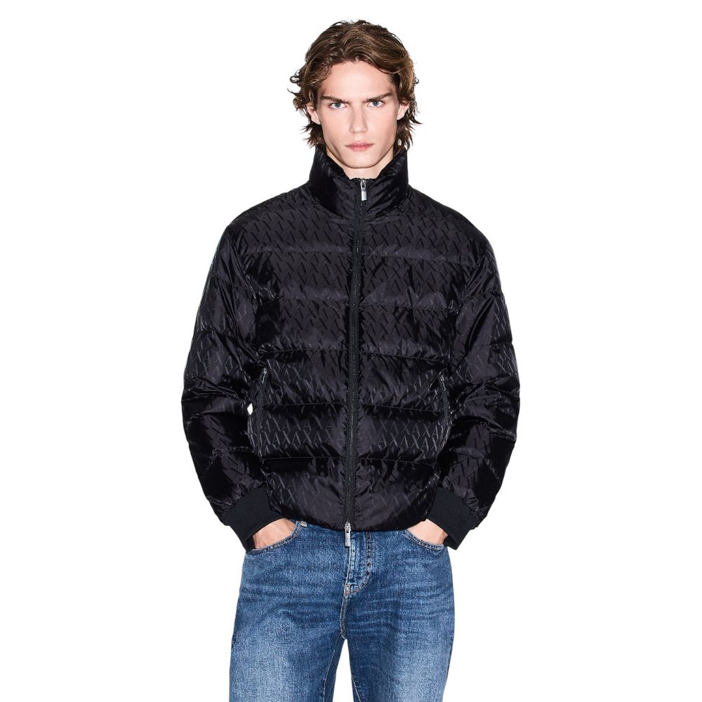 Armani Exchange Black Polyamide Full-Length Jacket