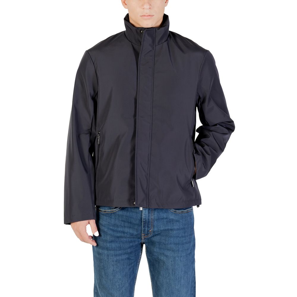 Armani Exchange Blue Polyester Shell Jacket
