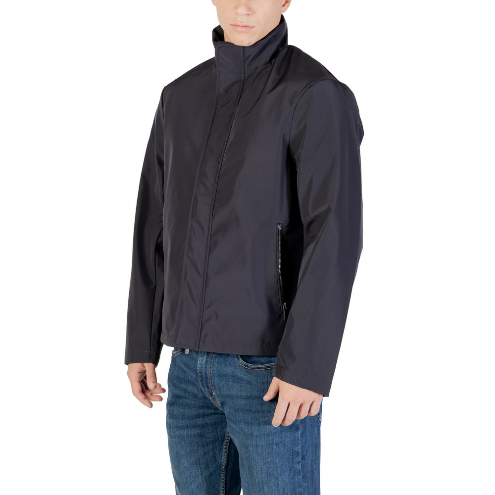 Armani Exchange Blue Polyester Shell Jacket